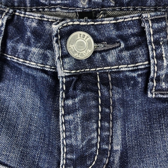 KUT From The Kloth “So Low” Distressed Blue Denim Size 4 Bermuda EUC Jean Short - Picture 4 of 16